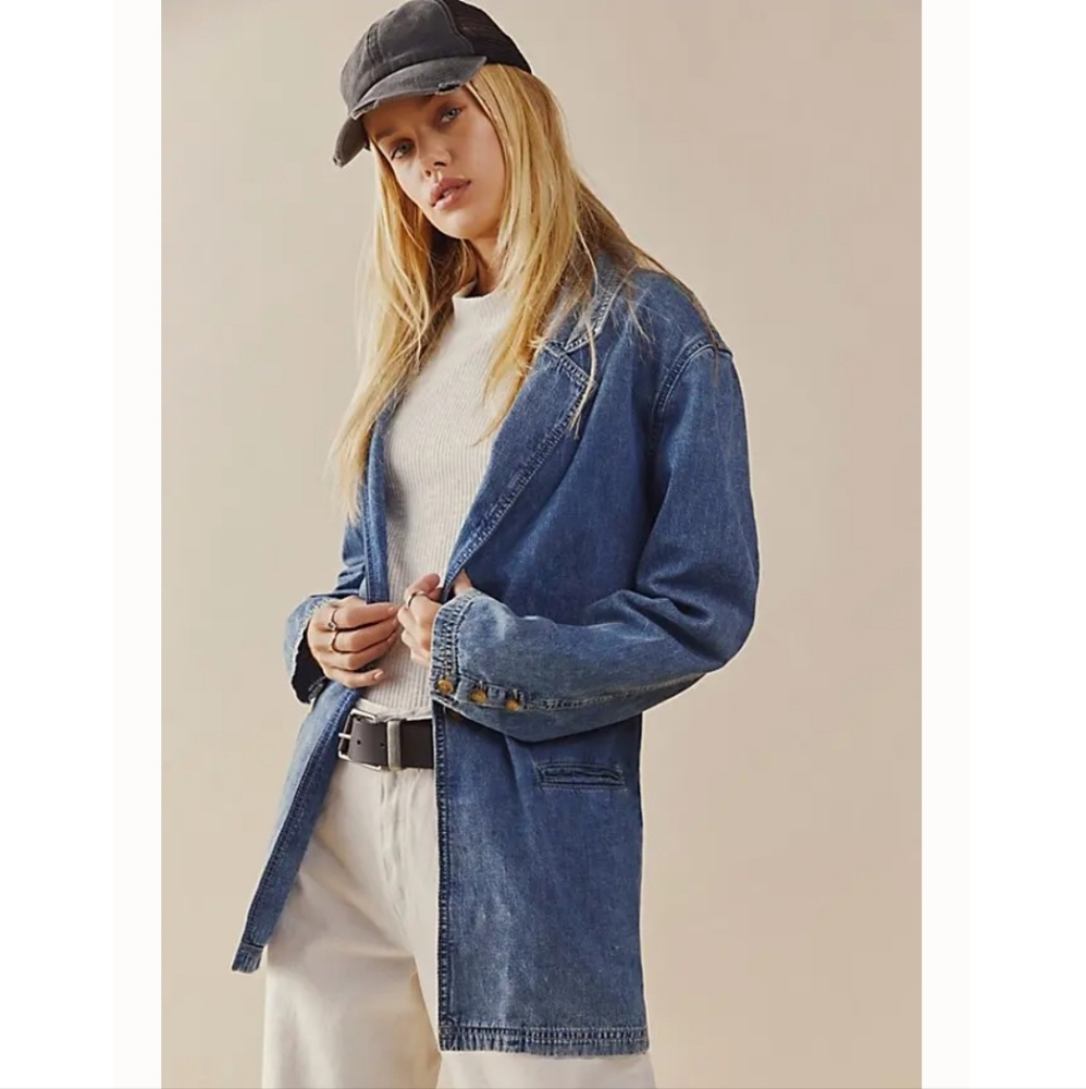 We The Free Denim Beckett Blazer Size M